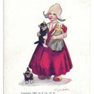 Bernhardt Wall Little Friends Dutch Girl Doll Kittens Vintage 1905 Postcard Artist Signed