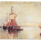 Under Venetian Skies H. Romanie Painting Vtg UDB Art Postcard