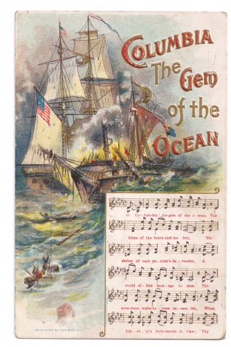 Columbia Gem of the Ocean Music Chas Rose c 1912 Embossed Postcard