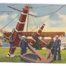 Anchors Constellation Newport RI Naval Training 1942 Linen Postcard