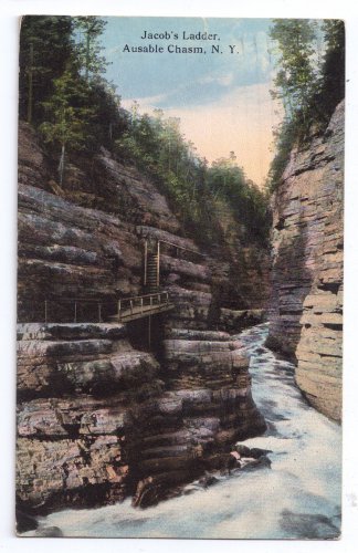 Ausable Chasm N.Y. Jacob's ladder 1914 Vintage Curteich Postcard New York
