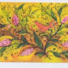 Hallmark Bird and Leaves Design Vintage Art Postcard 1971