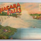 Greetings Niagara Falls Souvenir Folder 20 Views Large Letter Back Vintage Linen