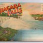 Greetings Niagara Falls Souvenir Folder 20 Views Large Letter Back Vintage Linen