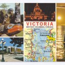 Canada British Columbia Victoria 1978 Multiview Map Vintage 4X6 Postcard