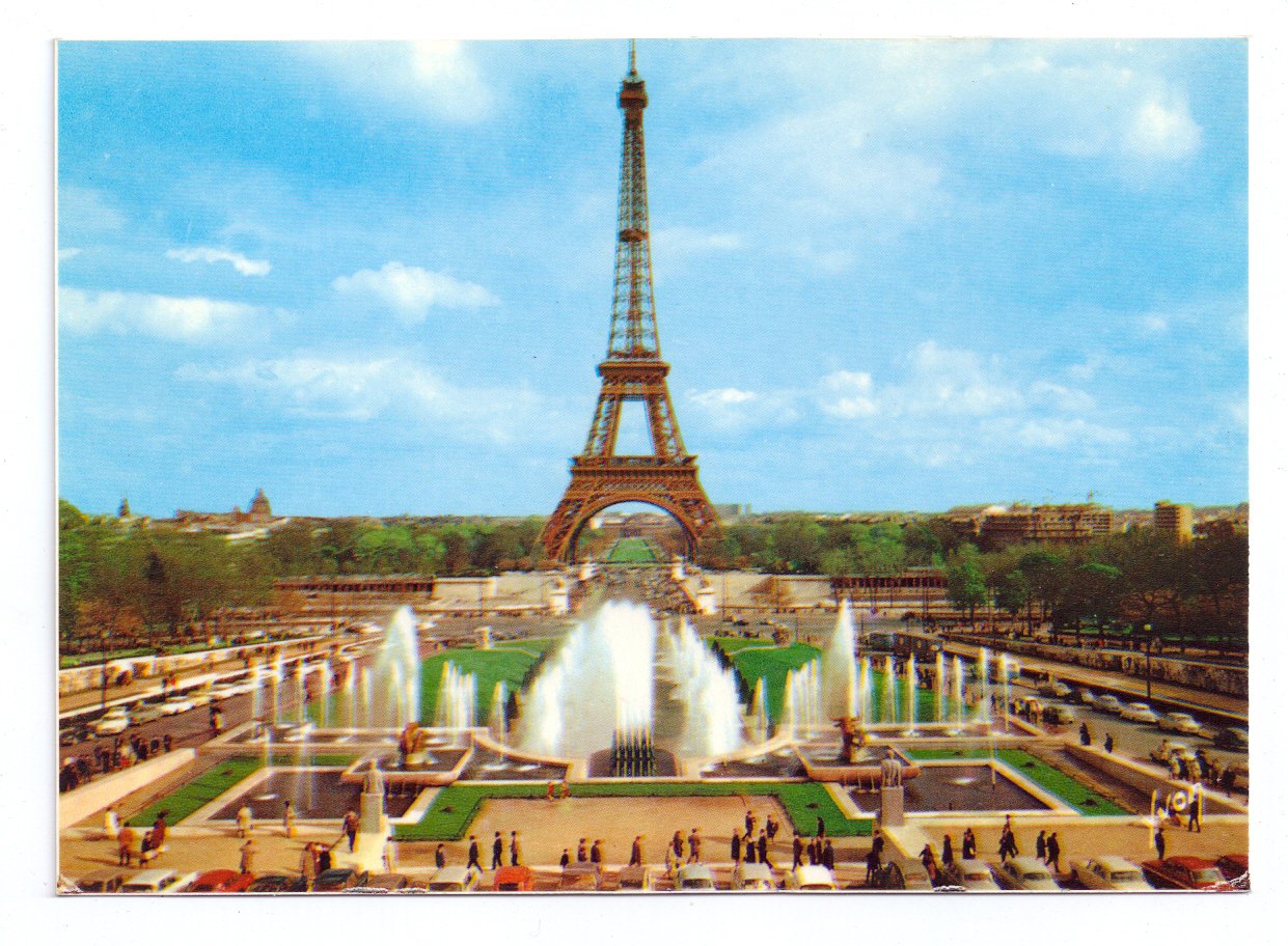 Eiffel Tower Paris France 1977 Gardens Palais Challot