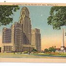 Buffalo NY New City Hall Vintage New York Linen Postcard Metrocraft