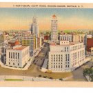 Buffalo NY Federal Court House Niagara Square Metrocraft Linen Postcard Buffalo NY Federal Court House Niagara Square Metrocraft Linen Postcard
