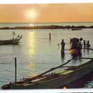 Philippines Manila Bay Fishermen's Boats Sunset Vintage 4X6 Postcard