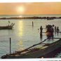 Philippines Manila Bay Fishermen's Boats Sunset Vintage 4X6 Postcard