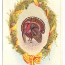 Thanksgiving Turkey Wheat Wreath Vintage Stecher Postcard 1920 Inverted Date Slug