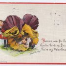 Signed Brundage Children Boy Girl Pansy Embossed Vintage Valentine Sam Gabriel Postcard Signed Brundage Children Boy Girl Pansy Embossed Vintage Valentine Sam Gabriel Postcard