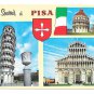 Italy Pisa Multiview Leaning Tower Baptistry Cathedral Stamps 4X6 Postcard