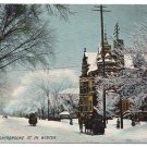 Canada Quebec Montreal Sherbrooke St. in Winter Vintage ca 1910 Postcard