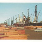 DE Wilmington Marine Terminal Delaware Ship Wharf Lumber Cranes Vtg Postcard