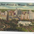 FL Miami Skyline Just Arrived Vintage 1955 Linen Postcard