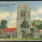 FL Bethesda By-The-Sea Episcopal Church Palm Beach FLorida Vintage Tichnor Linen Postcard
