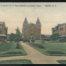 Barracks A B and C NY State Soldiers and Sailors Home Bath NY Albertype Postcard