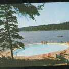Boothbay Harbor ME Linekin Bay Camp Resort Heated Salt Water Swimming Pool Vintage Maine Postcard