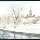 Hartford CT Bushnell Park in Winter Vintage S H Havens Postcard Tinted Postally unused