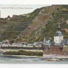 Germany Caub mit Pfalz und Ruine Gutenfels Kaub Castle Rhine Vtg Postcard c 1910 Germany Caub mit Pfalz und Ruine Gutenfels Kaub Castle Rhine Vtg Postcard c 1910