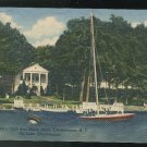 Lake Chautauqua NY Sailboat Women's Club Unused 1947 Curteich Linen Postcard Lake Chautauqua NY Sailboat Women's Club Unused 1947 Curteich Linen Postcard
