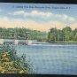 Setting Pole Dam Racquette River Tupper Lake NY Vintage 1941 Curteich unused Linen Postcard