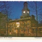 Philadelphia PA Independence Hall at Twilight Vintage 4X6 Postcard 1970's