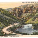 WY Thermopolis Wind River Canyon Highway US 20 Vintage Linen Postcard Wyoming