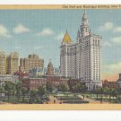 NY New York City Hall 1941 and Municipal Building Vintage  Linen Postcard