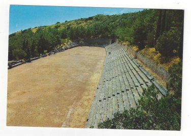 Greece Delphi Stadium Ancient Greek Ruins Vtg Postcard 4X6