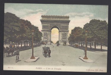 France Paris L'Arc de Triomphe Vtg Neurdein Postcard c 1910 Champs Elysees