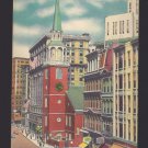 MA Boston Old South Meeting House 1950s Linen Vintage Postcard MA Boston Old South Meeting House 1950s Linen Vintage Postcard