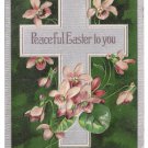 Vintage Easter Postcard Silver Cross Violets 1908 Embossed PFB Paul Finkenrath