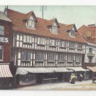 UK Lincoln England Old Houses on the High Bridge Vtg Mortons ca 1910 Postcard