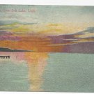 UT Sunset Great Salt Lake Utah Vintage Postcard