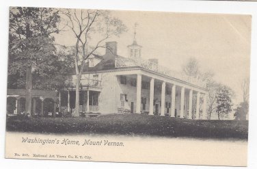 Mount Vernon VA Washingtons Home National Art Views Vintage Postcard ca 1905