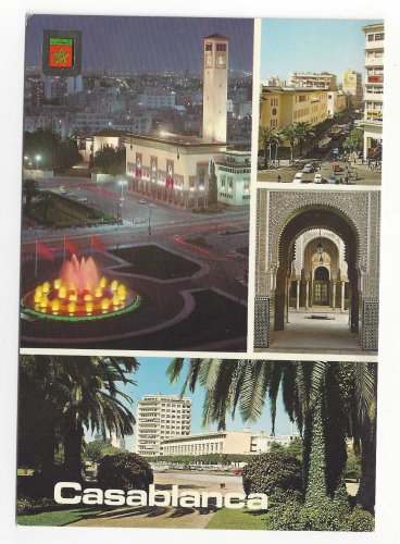 Morocco Maroc Casablanca Multiview Four Views Vintage Postcard 4X6 FISA