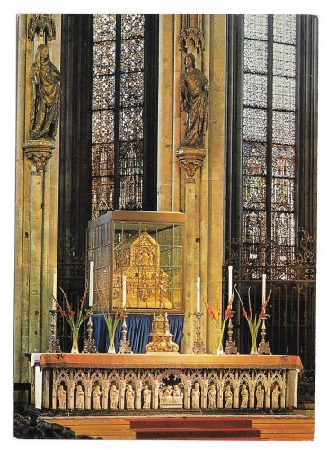 Germany Koln Cologne Cathedral am Rhein Altar Shrine of Three Kings Postcard 4X6