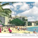 HI Hawaii Waikiki Beach Honolulu Northwest Airlines Hawaiian Express Advertising Postcard