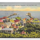 MA Provincetown Harbor from Pilgrim Memorial Monument Linen 1940 Tichnor Postcard MA Provincetown Harbor from Pilgrim Memorial Monument Linen 1940 Tichnor Postcard