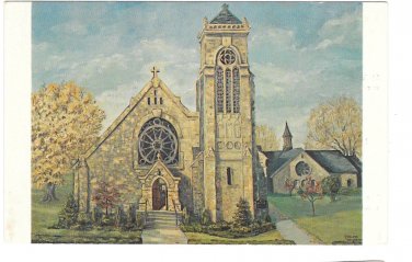 Franklin PA St John's Episcopal Church Advertising Service Hours Vintage Postcard
