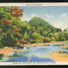 Maine Doubletop Mountain and Sourdnahunk Stream White Border Linen Postcard