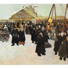 Russia Moscow Pre Lent Celebration Painting A Ribnikoz Artist Signed Yaremenko Postcard Russia Moscow Pre Lent Celebration Painting A Ribnikoz Artist Signed Yaremenko Postcard