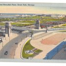 Chicago IL Worlds Most Beautiful Plaza Grant Park Vtg Tichnor Linen Postcard