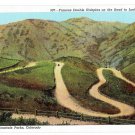 Denver CO Mountain Parks Double Hairpin Road Lookout Mouontain Colorado Vintage Postcard