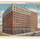Missouri Kansas City Hotel Muehlebach Airplane Vintage Linen Postcard Missouri Kansas City Hotel Muehlebach Airplane Vintage Linen Postcard