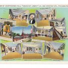 Independence Hall Cradle of Liberty Phila PA Small Multiviews Vintage Linen Postcard