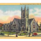 Ocean City NJ First Methodist Episcopal Church Vintage LInen Postcard Curteich