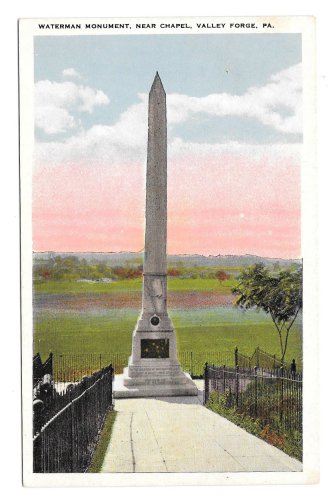 Valley Forge PA Waterman Monument  Near Chapel Vintage Postcard